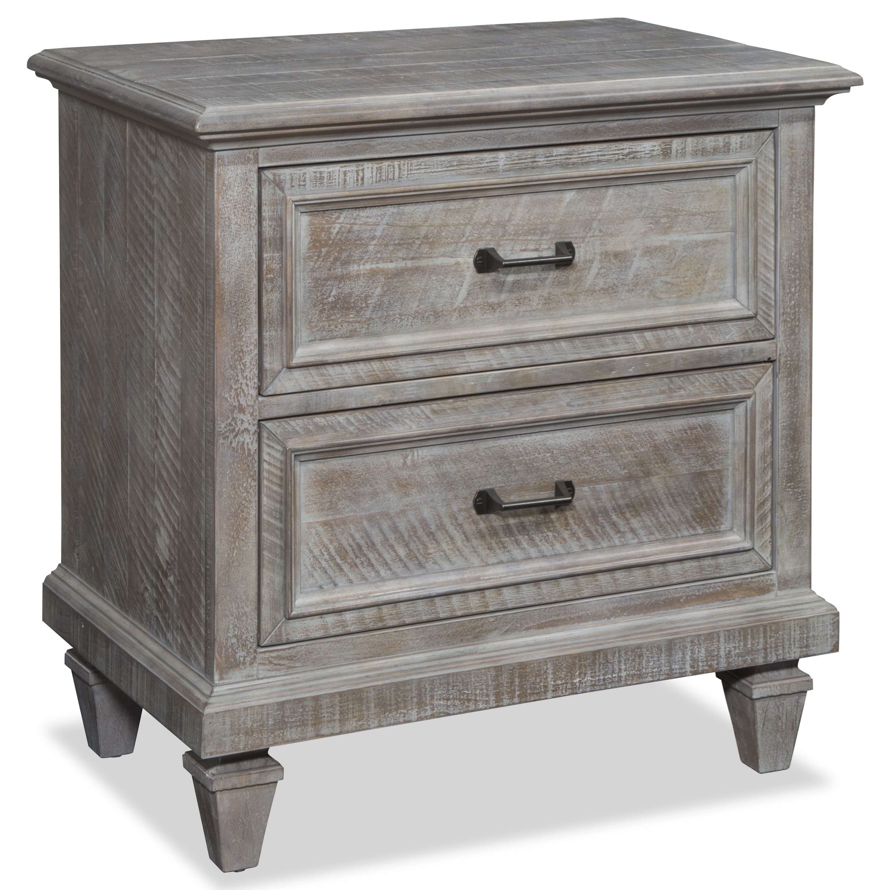 Magnussen Home Lancaster Rustic Night Stand with Two Drawers Johnny